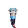 APEM AV3122F1020740K Anti-vandal push button Ø22mm stainless steel No / Nc 30Vdc 1A blue led, IP67, with 20cm wires.