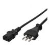 Power cable H05VVF 3x0,75mmq 2Mt. black color with Italian plug and VDE C13 socket