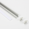 A2515 2mt aluminum profile for 25x15 mm LED strip with opal cover