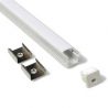 A1612 2mt aluminum profile for 16x12mm LED strip with transparent cover